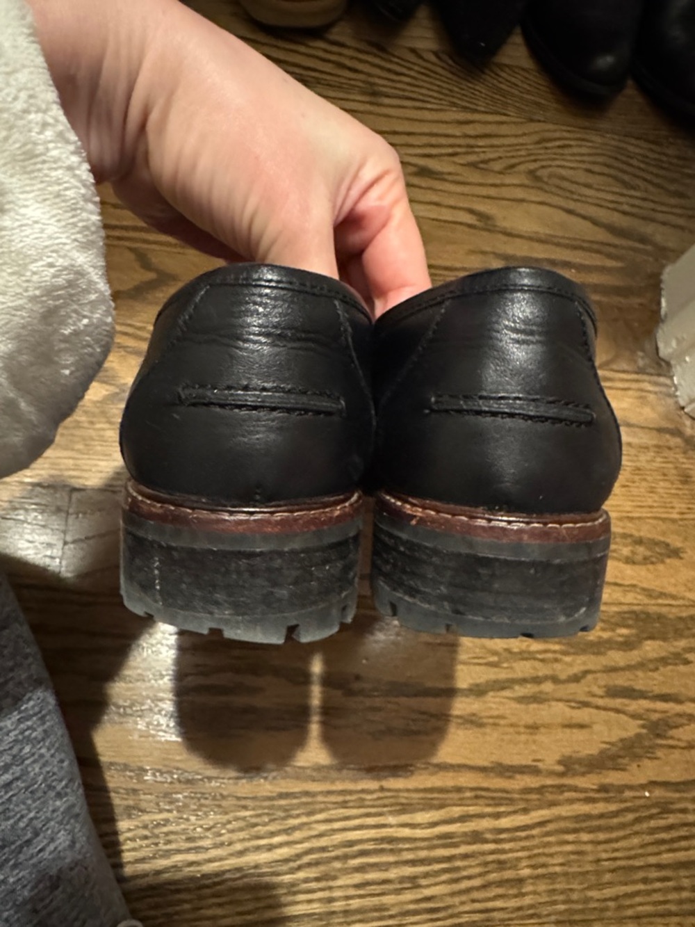 Madewell Black Leather Lugsole Penny Loafers - 8 good condition - Picture 7 of 10